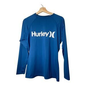 Hurley Womens Rash Guard Swim Shirt Size 2X Blue Travel Vacation XXL